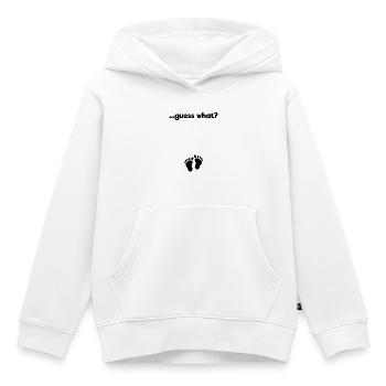 Déclaration de grossesse de bébé - Sweat Premium à capuche enfant bio - blanc - Devant - AI Model Kid Female (0cm)