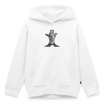 Girafe élégante en costume - Portrait élégant d’animal - Sweat Premium à capuche enfant bio - blanc - Devant - AI Model Kid Female (0cm)