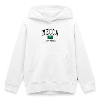 Mecque, Arabie Saoudite : Conception du drapeau - Sweat Premium à capuche enfant bio - blanc - Devant - AI Model Kid Female (0cm)