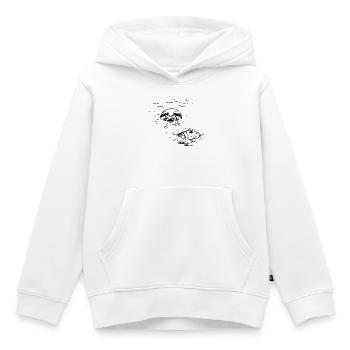 Sceaux dessinés à la main, Shetland - Sweat Premium à capuche enfant bio - blanc - Devant - AI Model Kid Female (0cm)