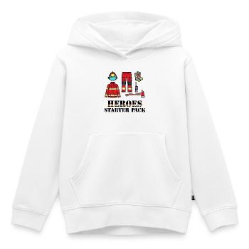 Casque de pompier Sauveteur Déclaration Brigade de pompiers - Sweat Premium à capuche enfant bio - blanc - Devant - AI Model Kid Female (0cm)