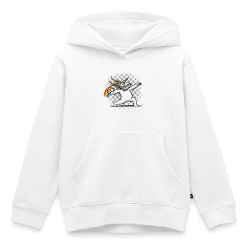 licorne rebelle - Sweat Premium à capuche enfant bio - blanc - Devant - AI Model Kid Female (0cm)