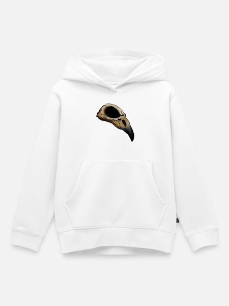Rabenschädel Side - Kinder Premium Organic Hoodie - Weiß
