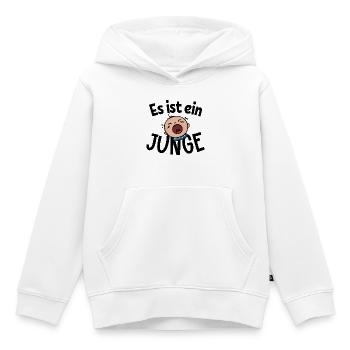 Schwanger Familienglück Statement Babybauch - Kinder Premium Organic Hoodie - Weiß - Vorne - AI Model Kid Female (0cm)