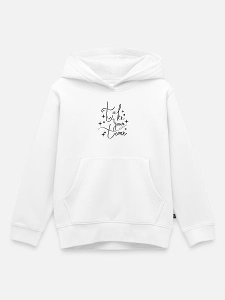 take your time - Kinder Premium Organic Hoodie - Weiß