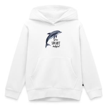 Delfin - gratuit, intelligent, utile - Sweat Premium à capuche enfant bio - blanc - Devant - AI Model Kid Female (0cm)