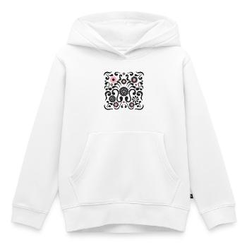 Festival des fleurs L Noir et Rose - Sweat Premium à capuche enfant bio - blanc - Devant - AI Model Kid Female (0cm)