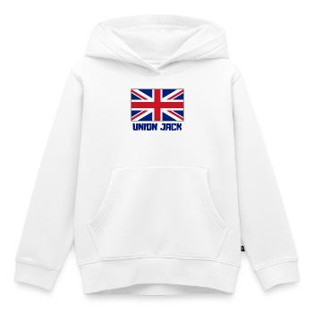 union jack, Angleterre, Londres - Sweat Premium à capuche enfant bio - blanc - Devant - AI Model Kid Female (0cm)