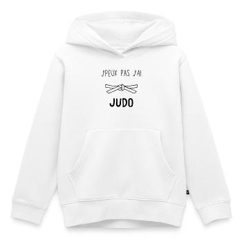 J Peux Pas J Ai Judo - Sweat Premium à capuche enfant bio - blanc - Devant - AI Model Kid Female (0cm)