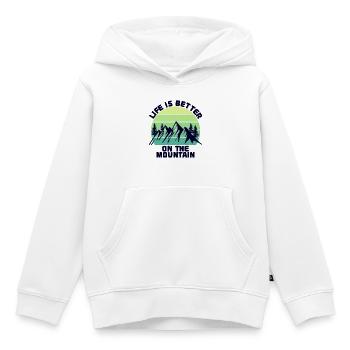 Mountain Hike Hike Hiking Mountains Statement - Kids Premium Organic Hoodie - white - Front - AI Model Kid Female (0cm)