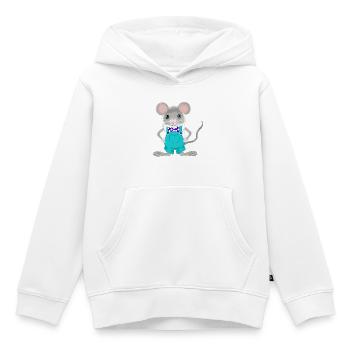 mignonne et élégante petite souris - Sweat Premium à capuche enfant bio - blanc - Devant - AI Model Kid Female (0cm)