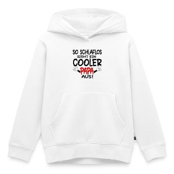 VATERTAG - SCHLAFLOSER PAPA SPRÜCHE - SCHLAFEN - Kinder Premium Organic Hoodie - Weiß - Vorne - AI Model Kid Female (0cm)