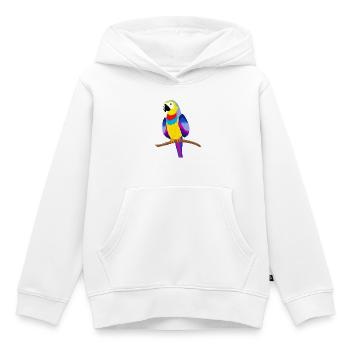 Bunter Papagei auf einem Ast - gelb - Kinder Premium Organic Hoodie - Weiß - Vorne - AI Model Kid Female (0cm)