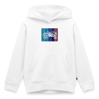 Agriculture Véhicule Tracteur Véhicule à moteur Domaine - Sweat Premium à capuche enfant bio - blanc - Devant - AI Model Kid Female (0cm)
