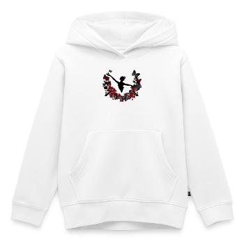 Ballerina Silhouette mit Eukalyptus & roten Rosen - Kinder Premium Organic Hoodie - Weiß - Vorne - AI Model Kid Female (0cm)