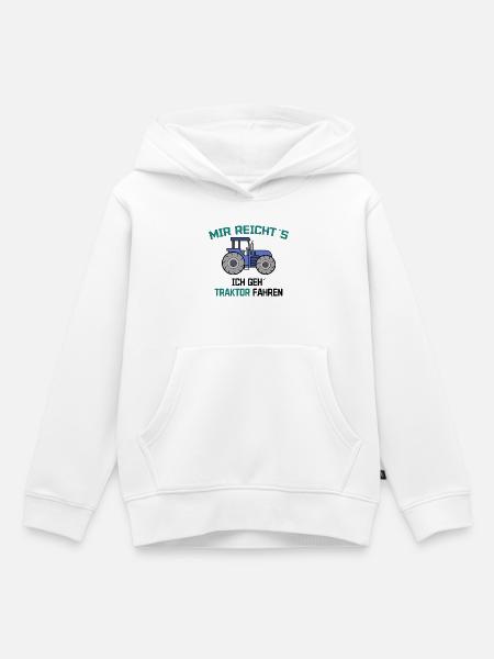 Traktor Statement Bauer Ackerbau Kraftfahrzeug - Kinder Premium Organic Hoodie - Weiß