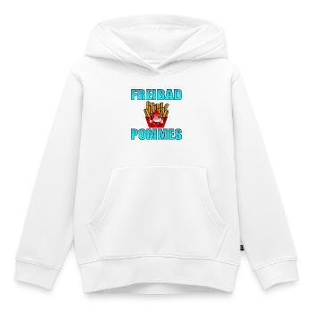 FREIBAD POMMES - SCHWIMMEN - Kinder Premium Organic Hoodie - Weiß - Vorne - AI Model Kid Female (0cm)