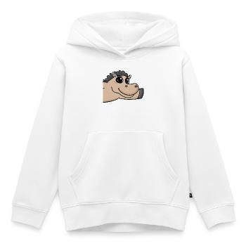Salutation des chevaux - Sweat Premium à capuche enfant bio - blanc - Devant - AI Model Kid Female (0cm)