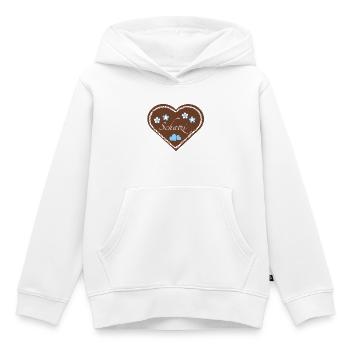 "Jahrmarkt-Liebe" Schatzi hellblau - Kinder Premium Organic Hoodie - Weiß - Vorne - AI Model Kid Female (0cm)