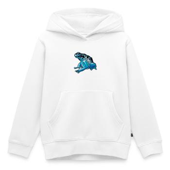 Shiny Blue Spotted Frog - Kids Premium Organic Hoodie - white - Front - AI Model Kid Female (0cm)