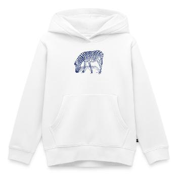 Zèbre avec ombre de zèbre - Sweat Premium à capuche enfant bio - blanc - Devant - AI Model Kid Female (0cm)
