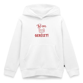 REIZDARM - BIN GEREIZT SPRÜCHE - Kinder Premium Organic Hoodie - Weiß - Vorne - AI Model Kid Female (0cm)
