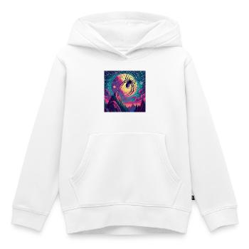 Toile d’araignée lunaire - Sweat Premium à capuche enfant bio - blanc - Devant - AI Model Kid Female (0cm)