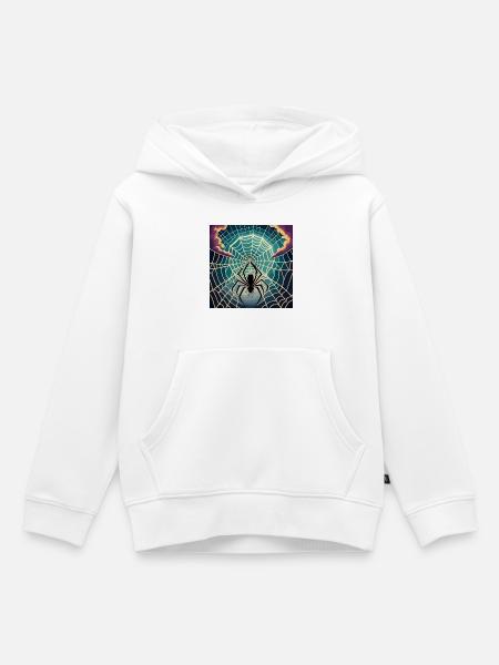 A spiderweb spider moon - Kinder Premium Organic Hoodie - Weiß
