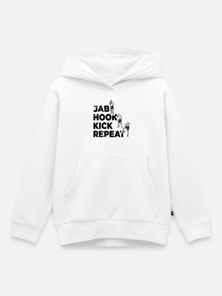 Kickboxer Routine - Kinder Premium Organic Hoodie - Weiß