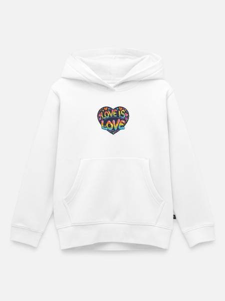 Love is Love - Kinder Premium Organic Hoodie - Weiß