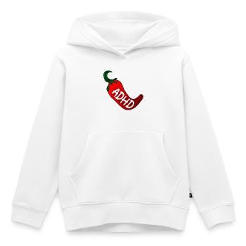 NEUORDIVERSITY ADHD PEPERONI - Sweat Premium à capuche enfant bio - blanc - Devant - AI Model Kid Female (0cm)