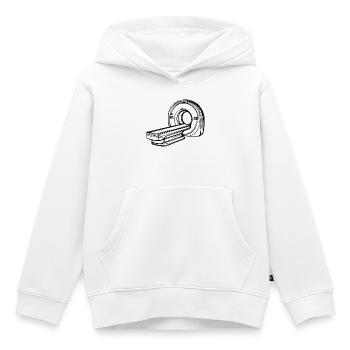 Radiologie Scanner IRM One Line Art Manip Radio - Sweat Premium à capuche enfant bio - blanc - Devant - AI Model Kid Female (0cm)