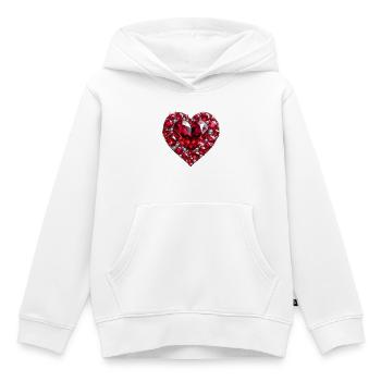 Kristall Liebe Rubin - Kinder Premium Organic Hoodie - Weiß - Vorne - AI Model Kid Female (0cm)