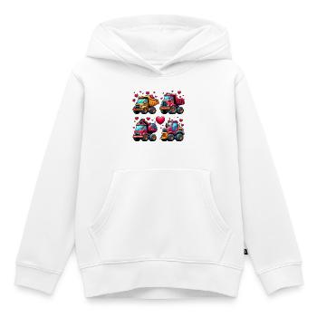 Tiny Builders' Affection - Construction T-Shirt - Kids Premium Organic Hoodie - white - Front - AI Model Kid Female (0cm)