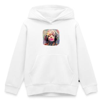 Pop Art & Musique - Sweat Premium à capuche enfant bio - blanc - Devant - AI Model Kid Female (0cm)