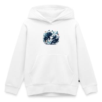 Finanzen Stier Bär Kampf Wallstreet Geschenk - Kinder Premium Organic Hoodie - Weiß - Vorne - AI Model Kid Female (0cm)