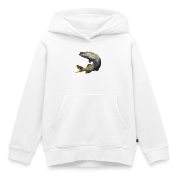 Brochet - Sweat Premium à capuche enfant bio - blanc - Devant - AI Model Kid Female (0cm)