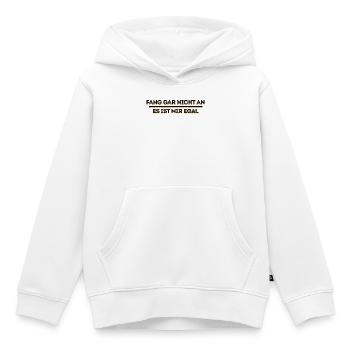 Je ne me soucie pas de l’énoncé d’attitude - Sweat Premium à capuche enfant bio - blanc - Devant - AI Model Kid Female (0cm)