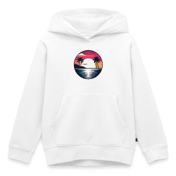 Été - Sweat Premium à capuche enfant bio - blanc - Devant - AI Model Kid Female (0cm)