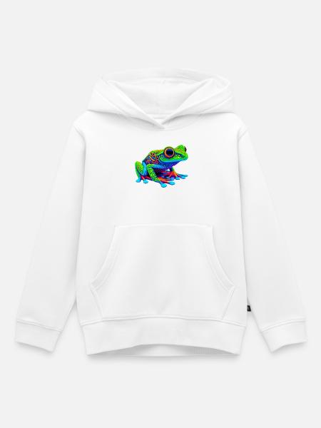 Frosch - Kinder Premium Organic Hoodie - Weiß