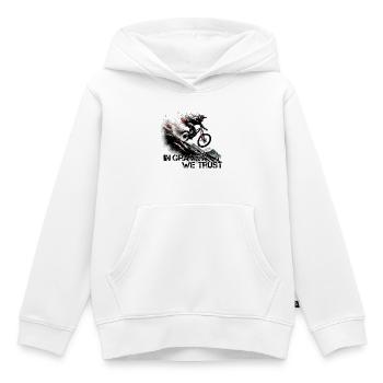 Downhill Schwerkraft Vertauen MTB Geschenk - Kinder Premium Organic Hoodie - Weiß - Vorne - AI Model Kid Female (0cm)