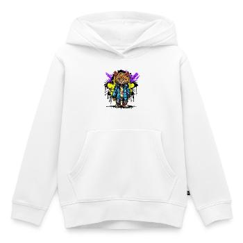 Art, Street Art, Wildstyle, Graffiti, Dessin - Sweat Premium à capuche enfant bio - blanc - Devant - AI Model Kid Female (0cm)