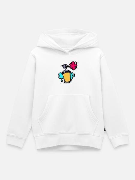 Kunst Graffiti Sprayer Spraydose Street Art - Kinder Premium Organic Hoodie - Weiß