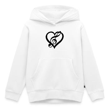La musique dans le coeur (noir) - Sweat Premium à capuche enfant bio - blanc - Devant - AI Model Kid Female (0cm)