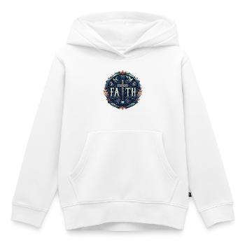 Glaube Kreuz Ornament - Kinder Premium Organic Hoodie - Weiß - Vorne - AI Model Kid Female (0cm)