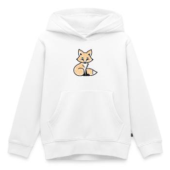 Renard roux (noir) - Sweat Premium à capuche enfant bio - blanc - Devant - AI Model Kid Female (0cm)