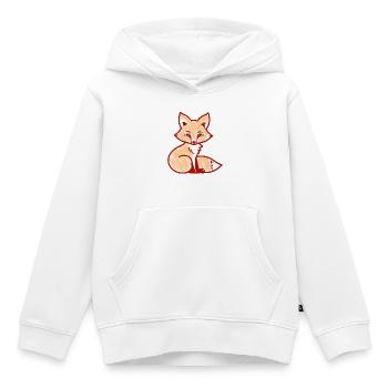 Red Fox (Red) - Kids Premium Organic Hoodie - white - Front - AI Model Kid Female (0cm)