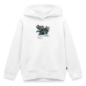 Super Katze Britisch Kurzhaar BKH getigert - Kinder Premium Organic Hoodie - Weiß - Vorne - AI Model Kid Female (0cm)