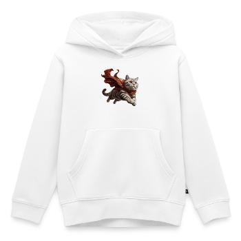 Super Katze Britisch Kurzhaar BKH getigert - Kinder Premium Organic Hoodie - Weiß - Vorne - AI Model Kid Female (0cm)