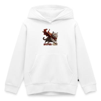 Super Katze Britisch Kurzhaar BKH getigert - Kinder Premium Organic Hoodie - Weiß - Vorne - AI Model Kid Female (0cm)